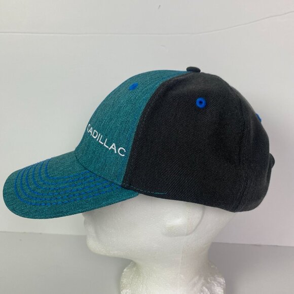 Cadillac Twill Hat Cap Baseball Women's Ladies Teal Gray Adjustable NWT - Picture 3 of 8